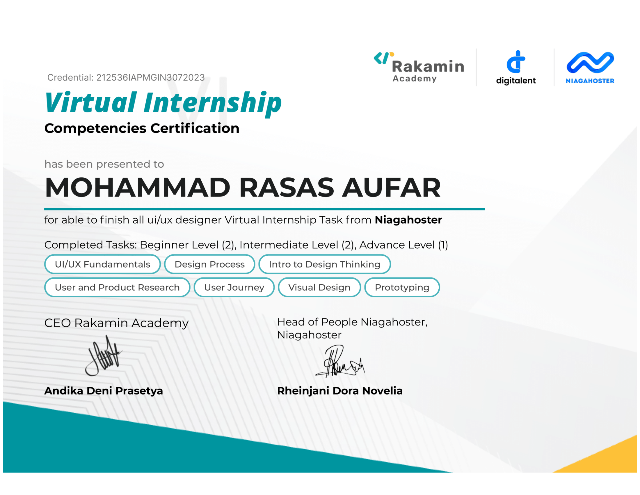 Certificate of Completion