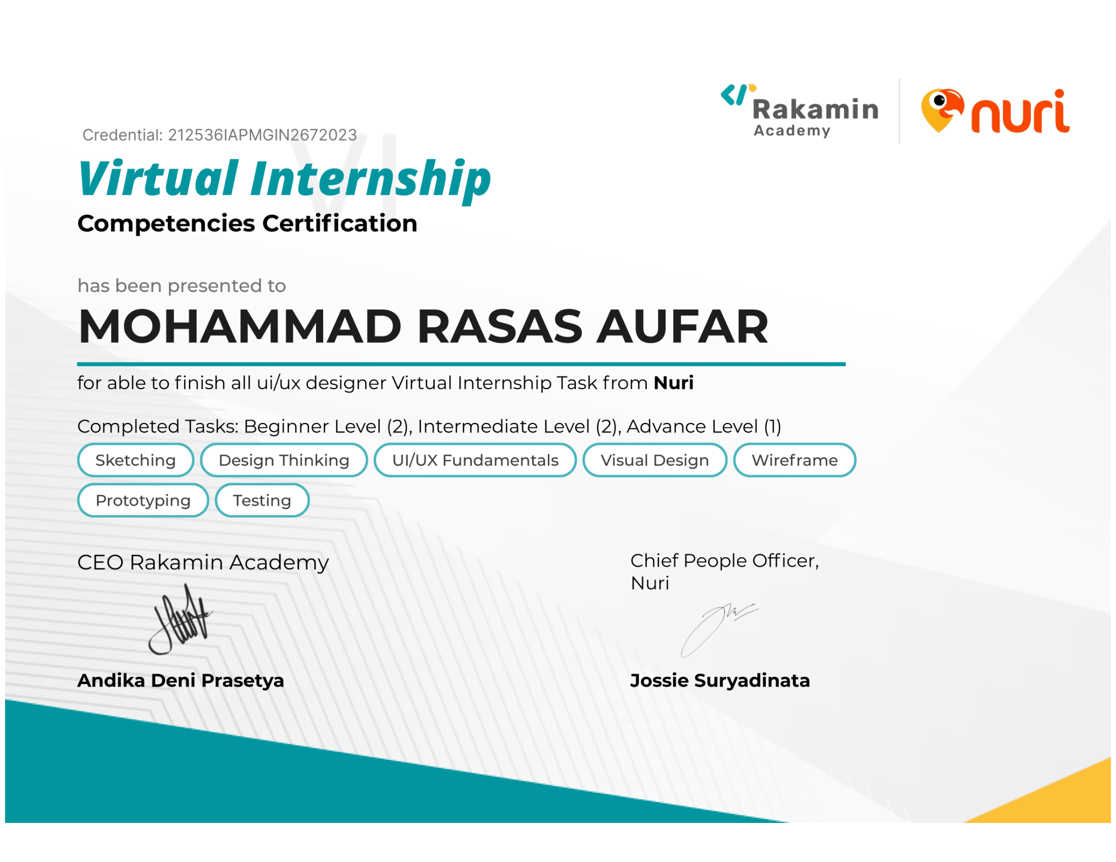 Certificate of Completion